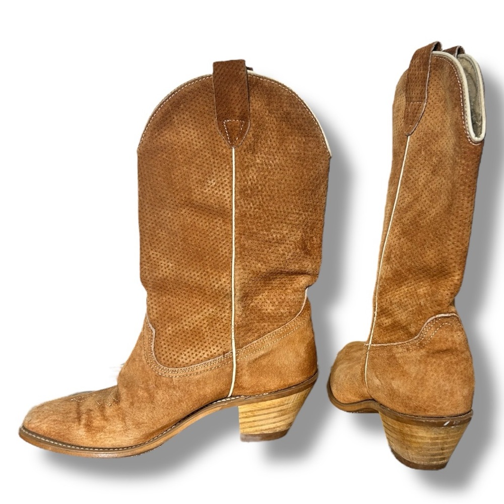 Vintage 1979 Wolverine Suede Western Boots - Size 7